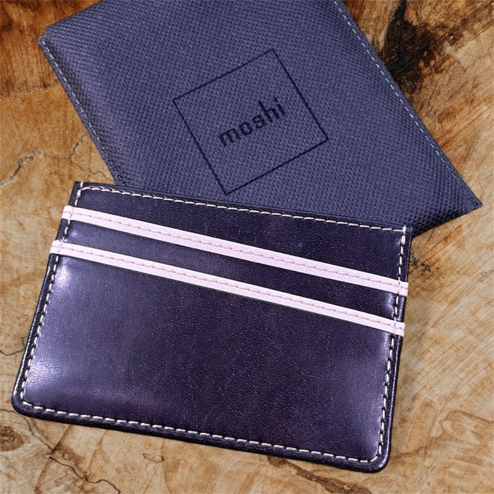 Moshi Lightweight Vegan Leather Slim Wallet, Deep Oak Brown, Like New